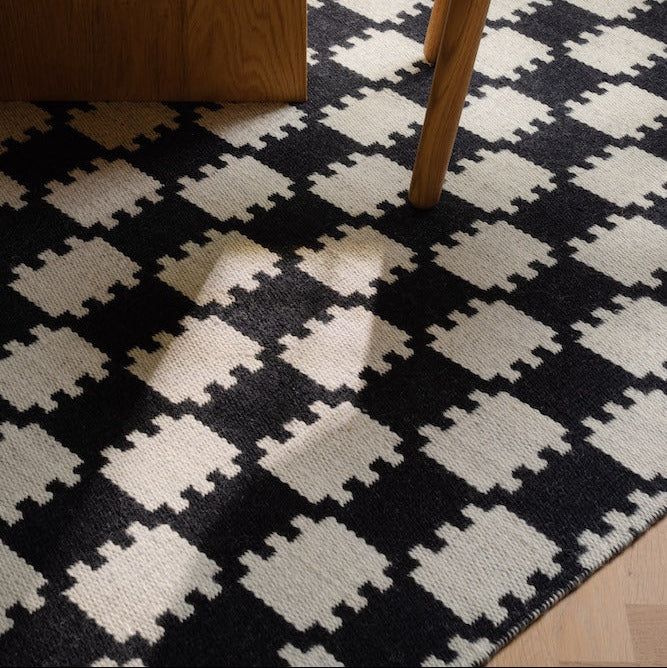 Vibeke Klint Rug VK-5, Black/Off-White, Runner 2.5' x 8'