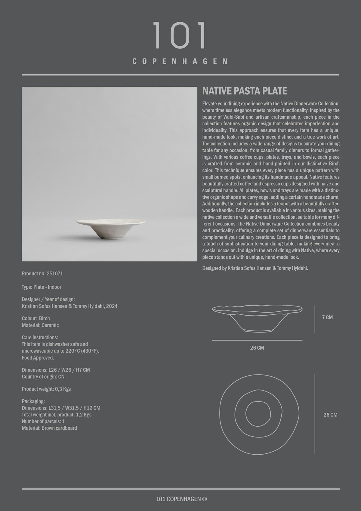 Native Pasta Plate - Birch