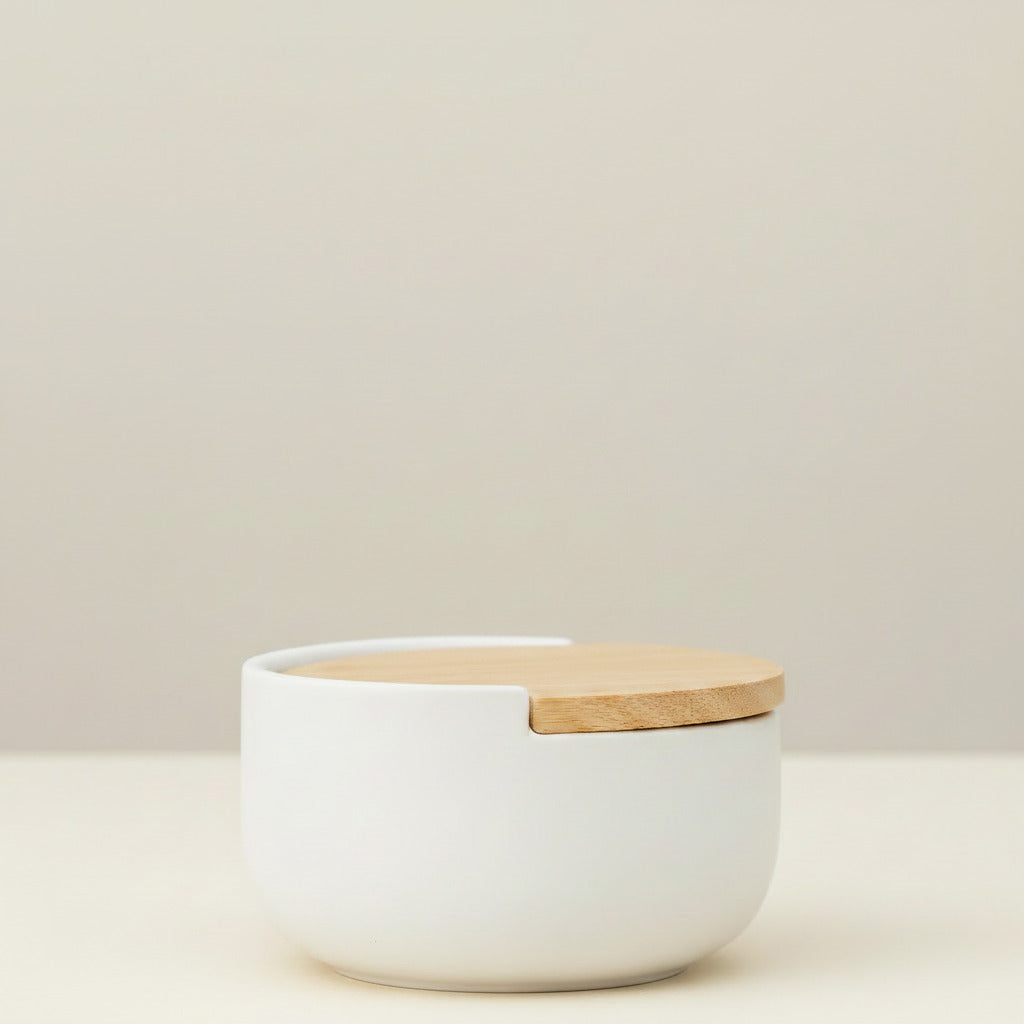 Loop with wood lid - salt cellar/sugar bowl