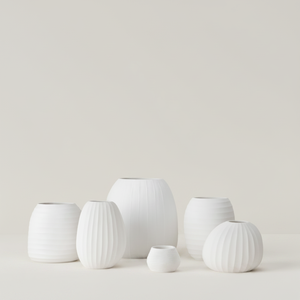 Organic candle holder - white