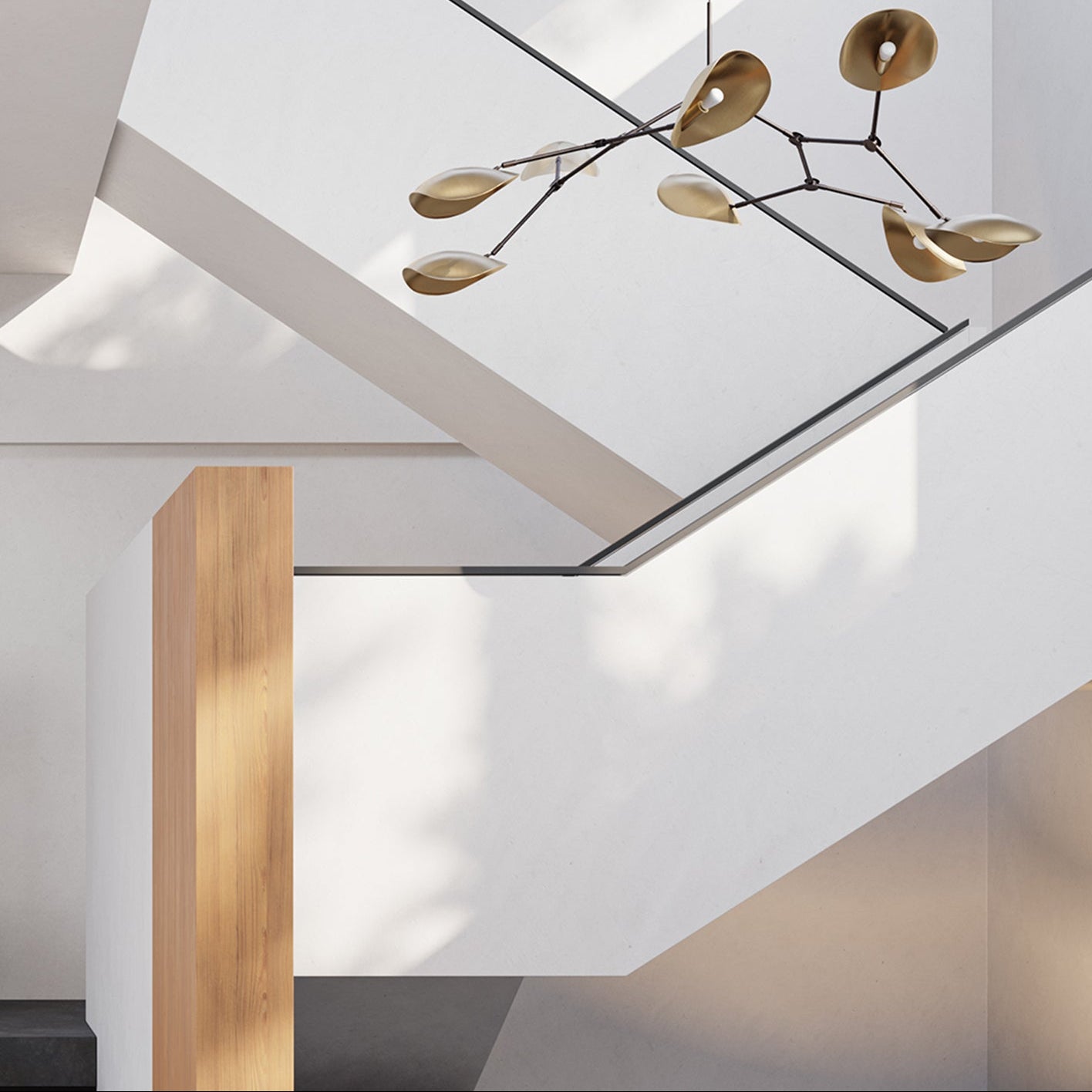 Stingray Chandelier, Brass