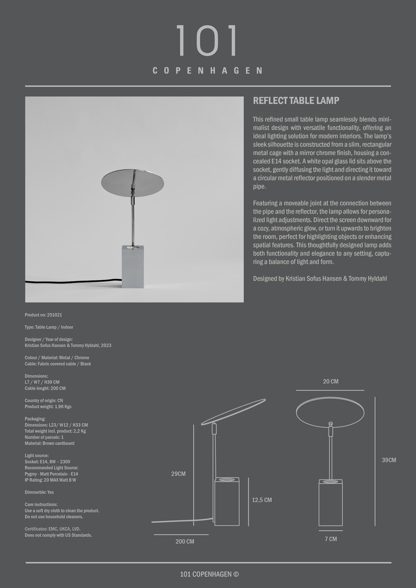 Reflect Table Lamp - Chrome