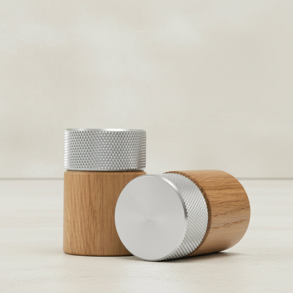 SINA salt & pepper mill set - oak/steel