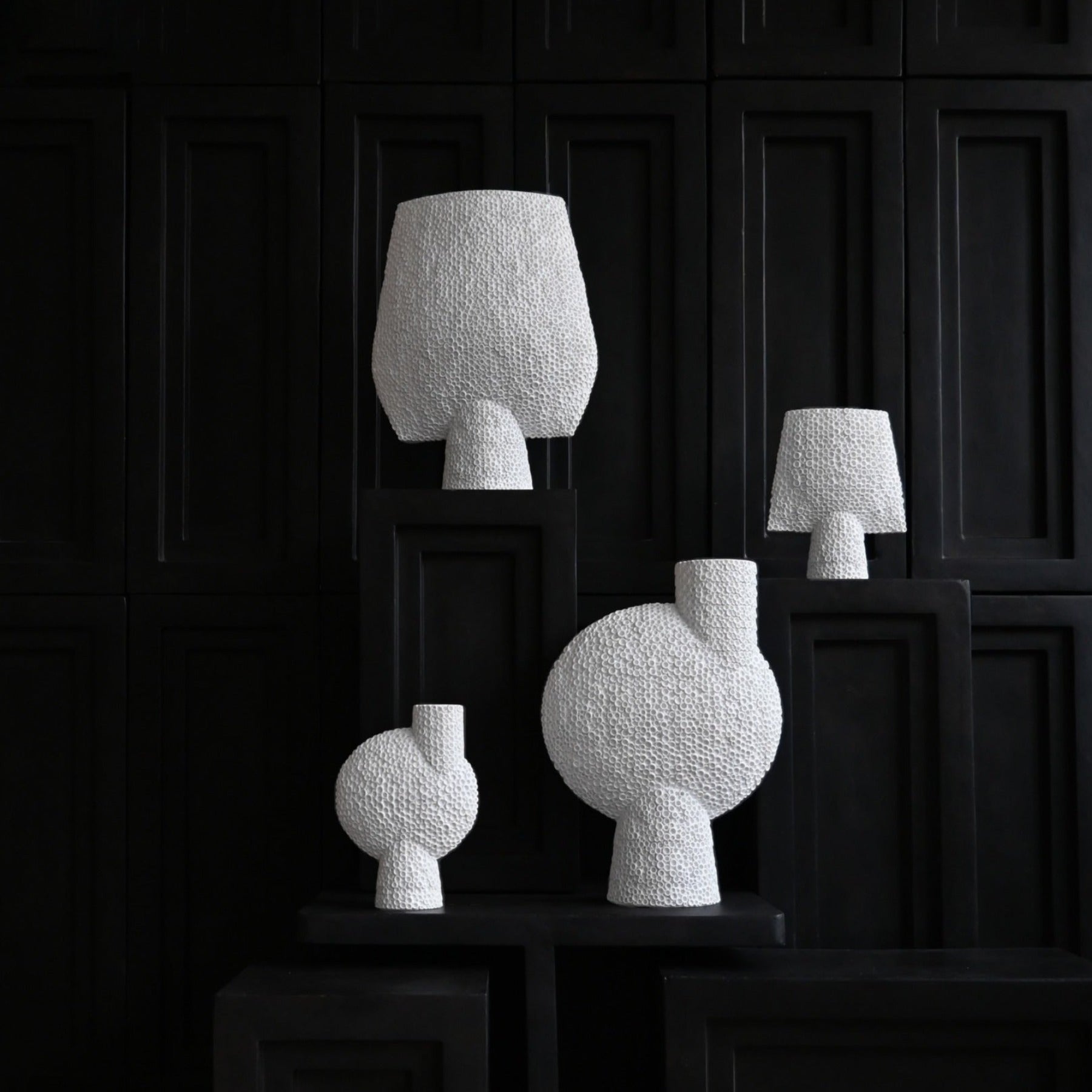 Sphere Vase Square, Shisen, Big - Bone White