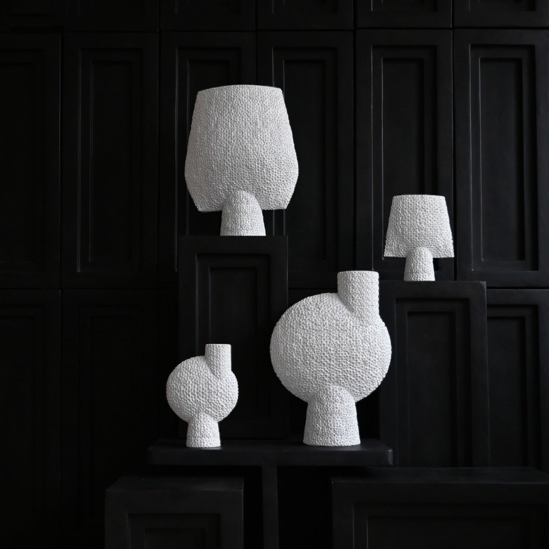 Sphere Vase Bubl, Shisen, Medio - Bone White