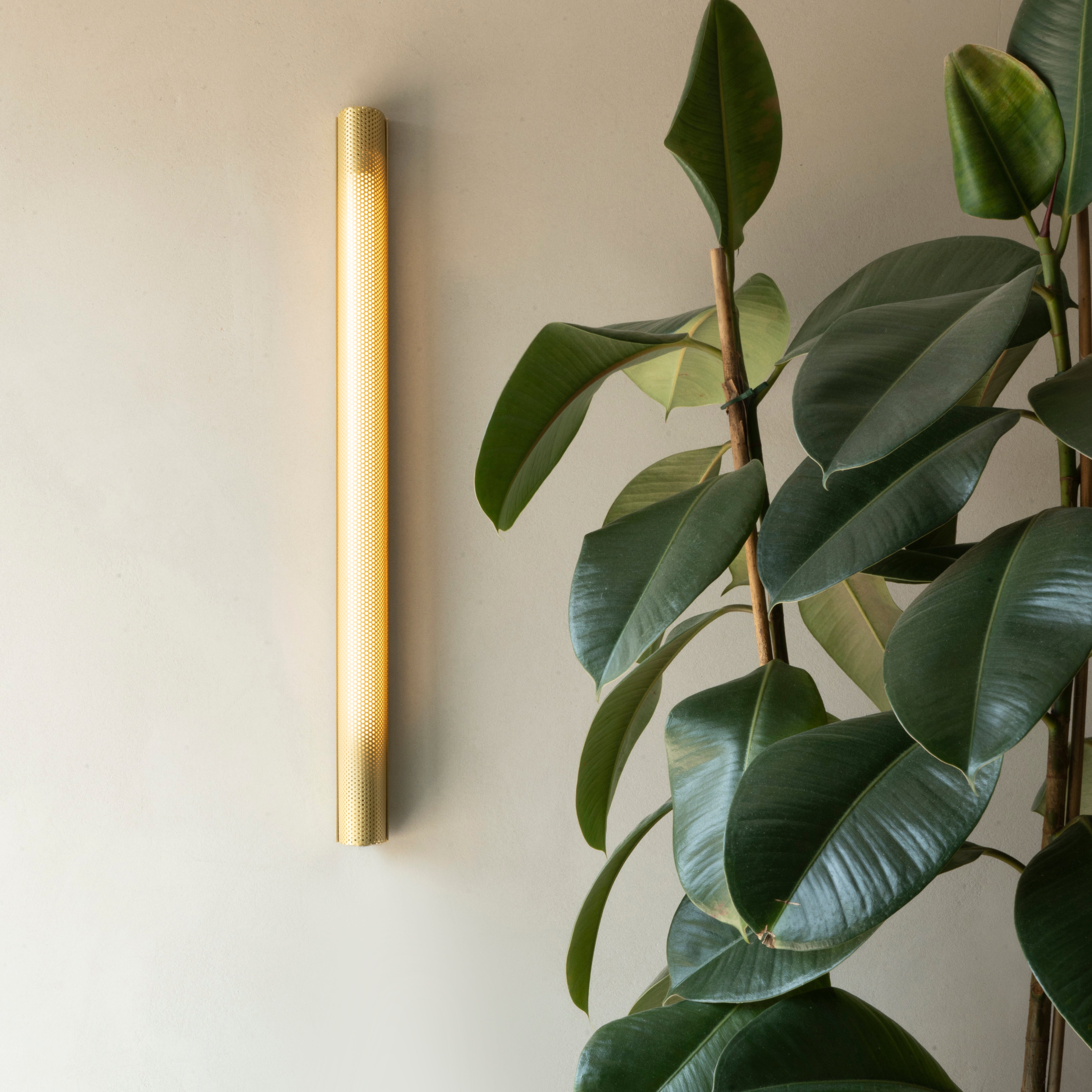Radent hardwired wall lamp short brass