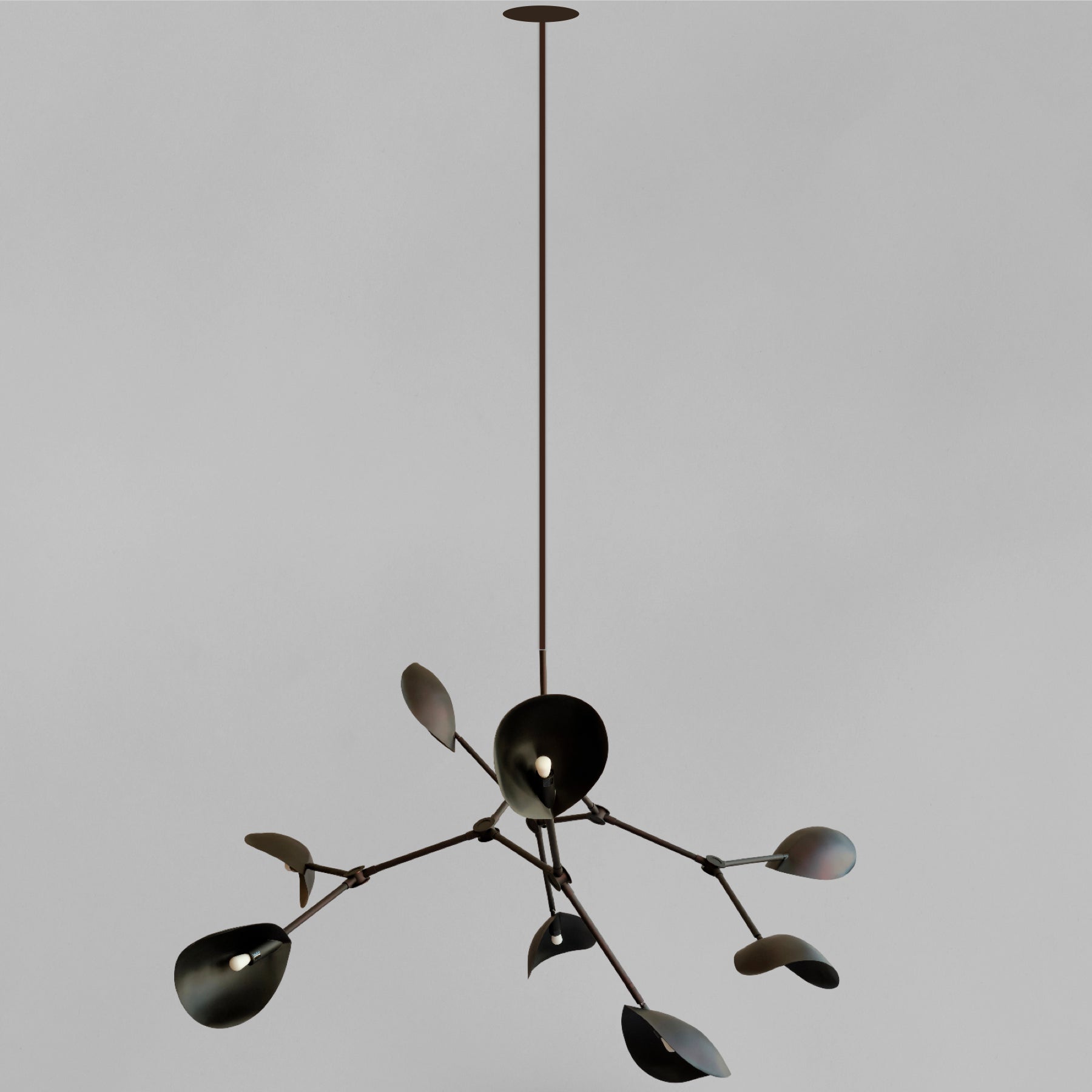 Stingray Chandelier, Grande - Burned Black with 6 - 12"Rods
