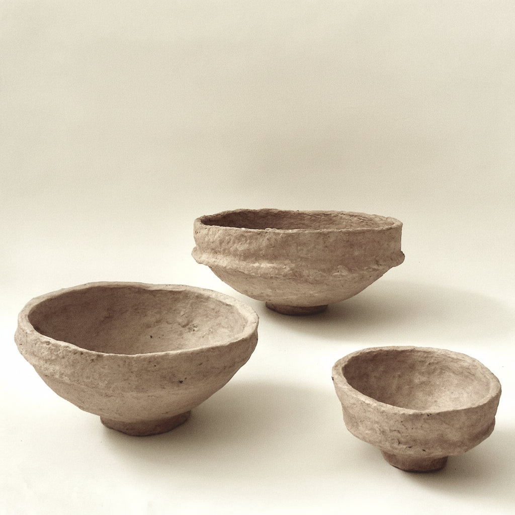 SUSTAIN Sculptural Bowl - medium, sand