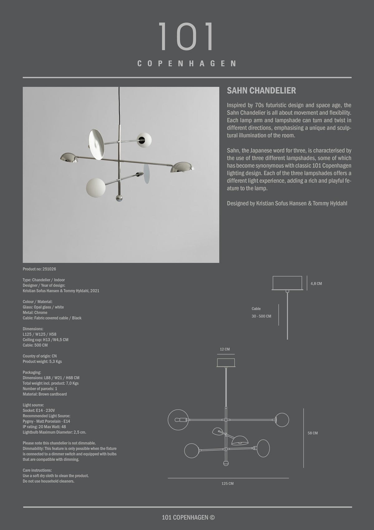 Sahn Chandelier - Chrome*
