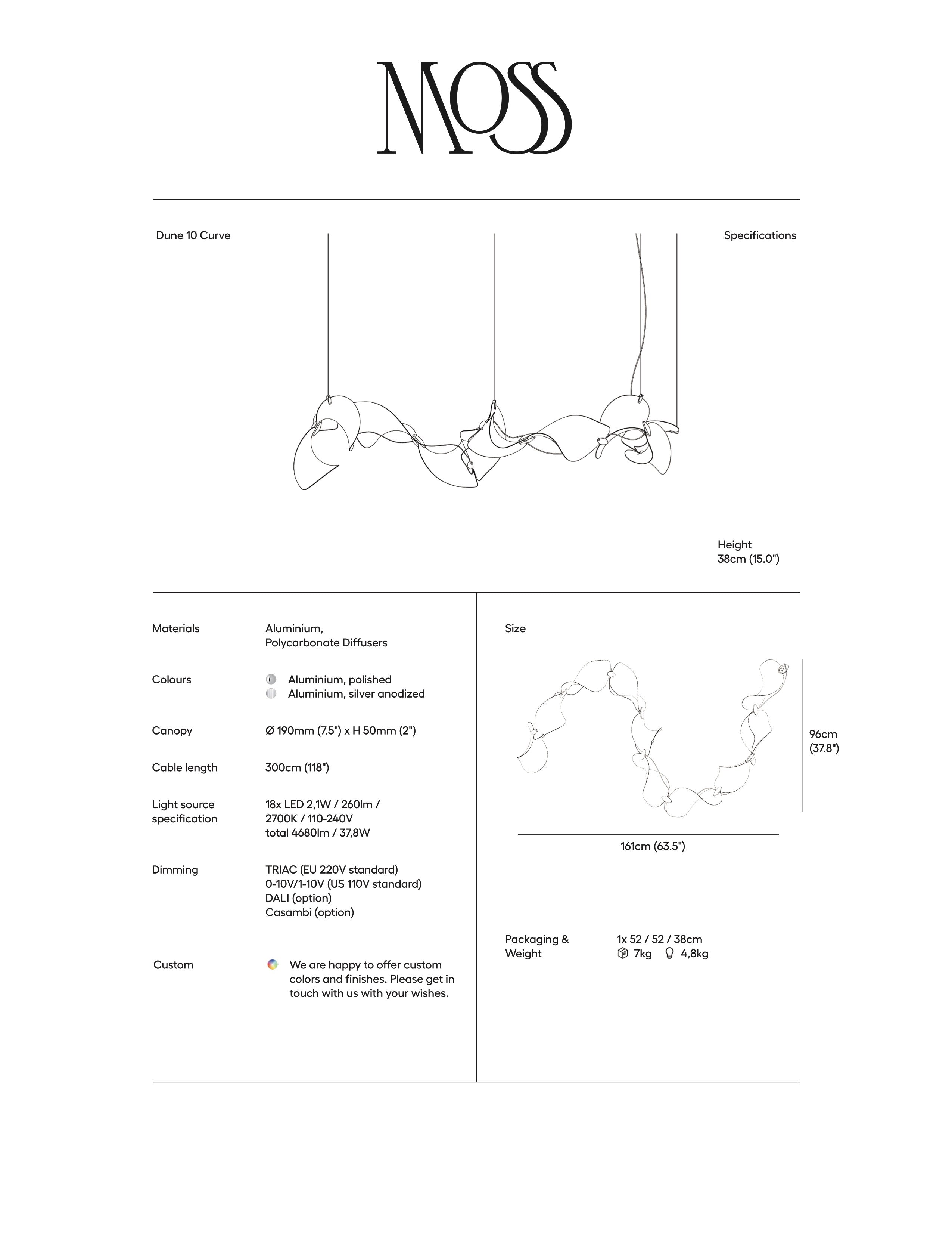 Dune 10 Curve Chandelier - 5 Finish Options