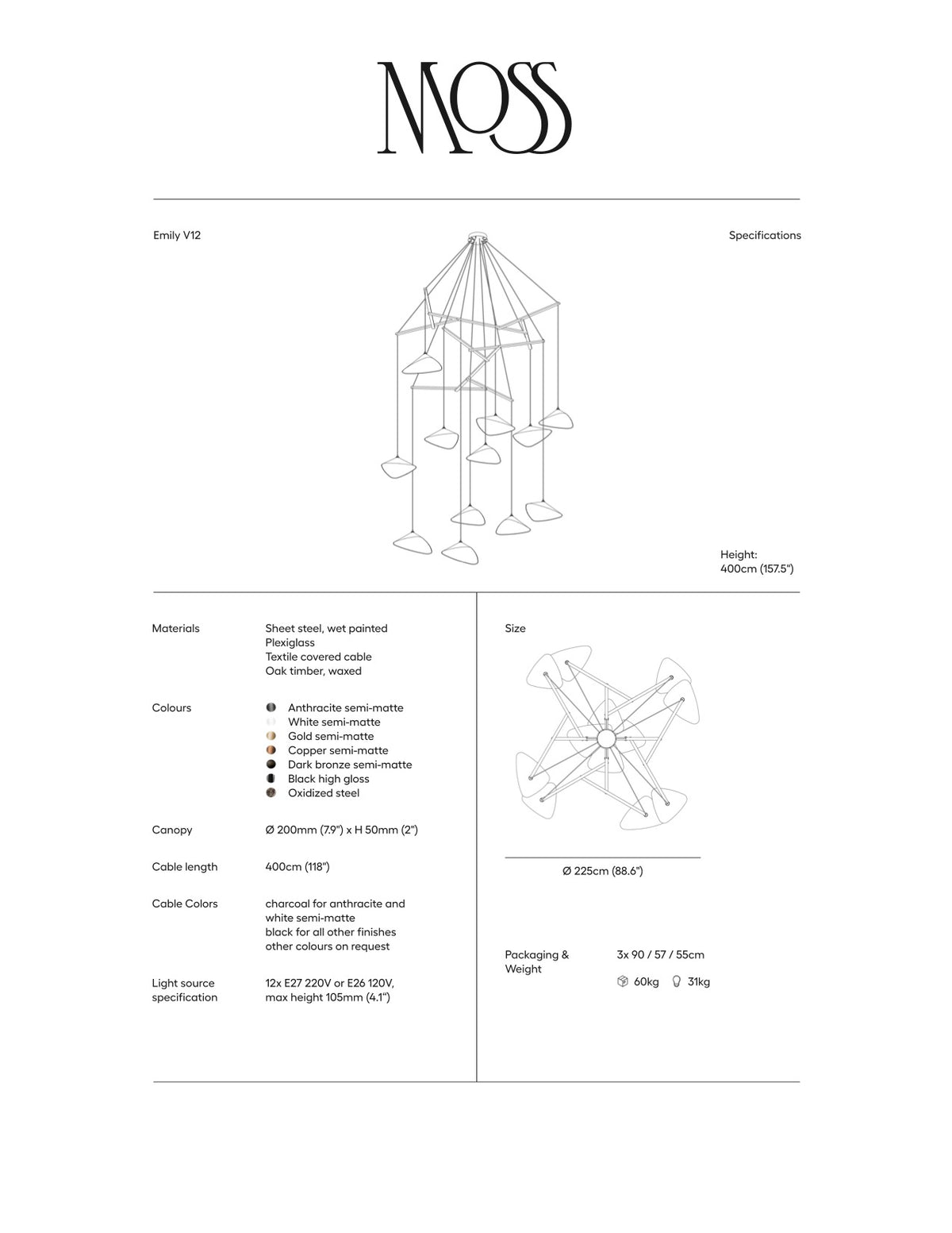 Emily Chandelier, V12 - 7 Finish Options *Made-to-order