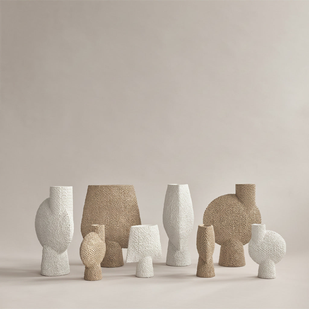 Sphere Vase Bubl, Shisen, Medio - Bone White