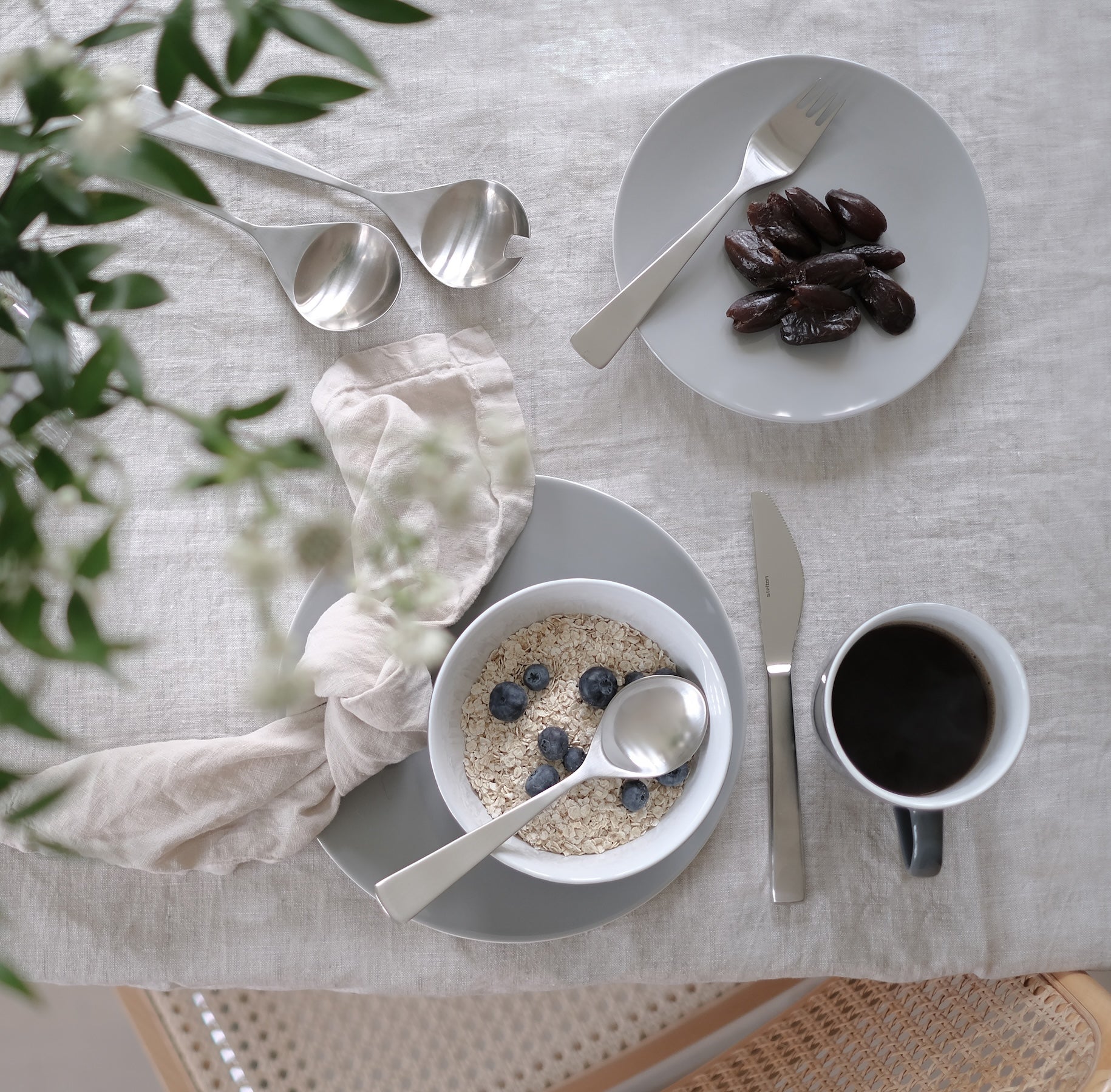 Maya serving set steel - 2 pc.