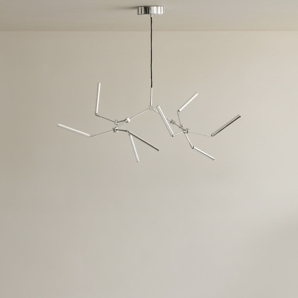 Stick Chandelier, Mini - Chrome