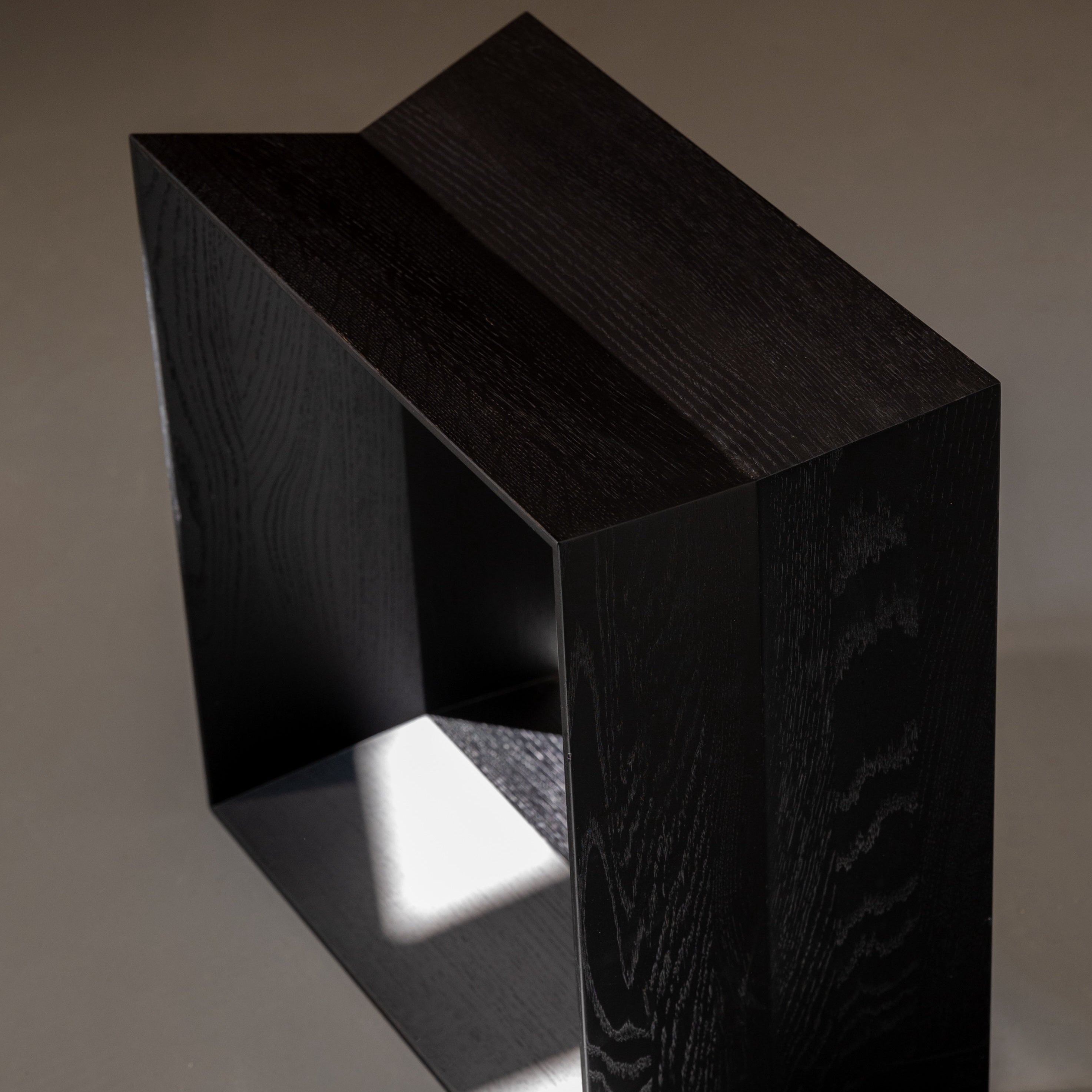 Reflex Stool - Matte Black Lacquer Solid Oak