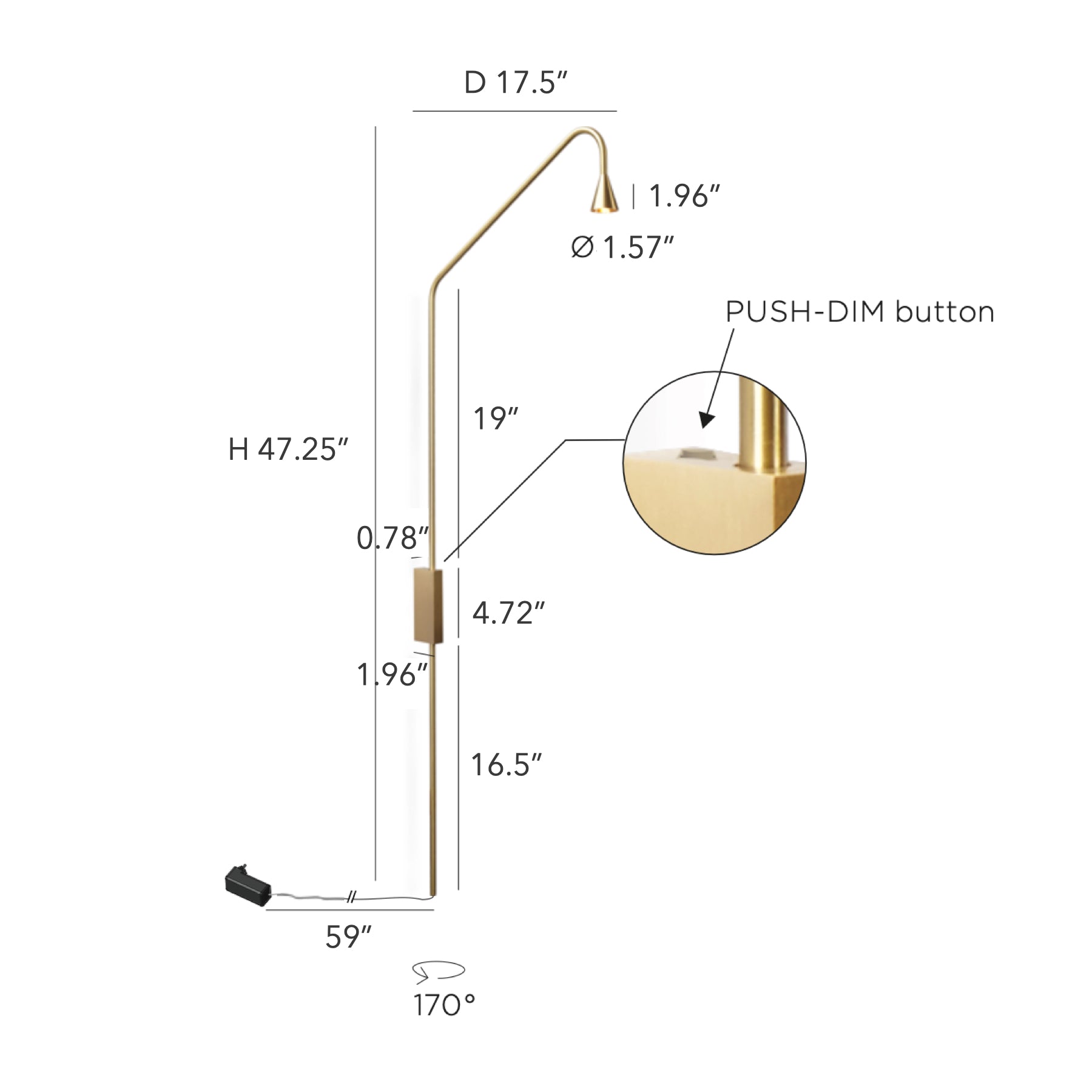 Austere Wall Lamp with Plug - 7 Finish Options*