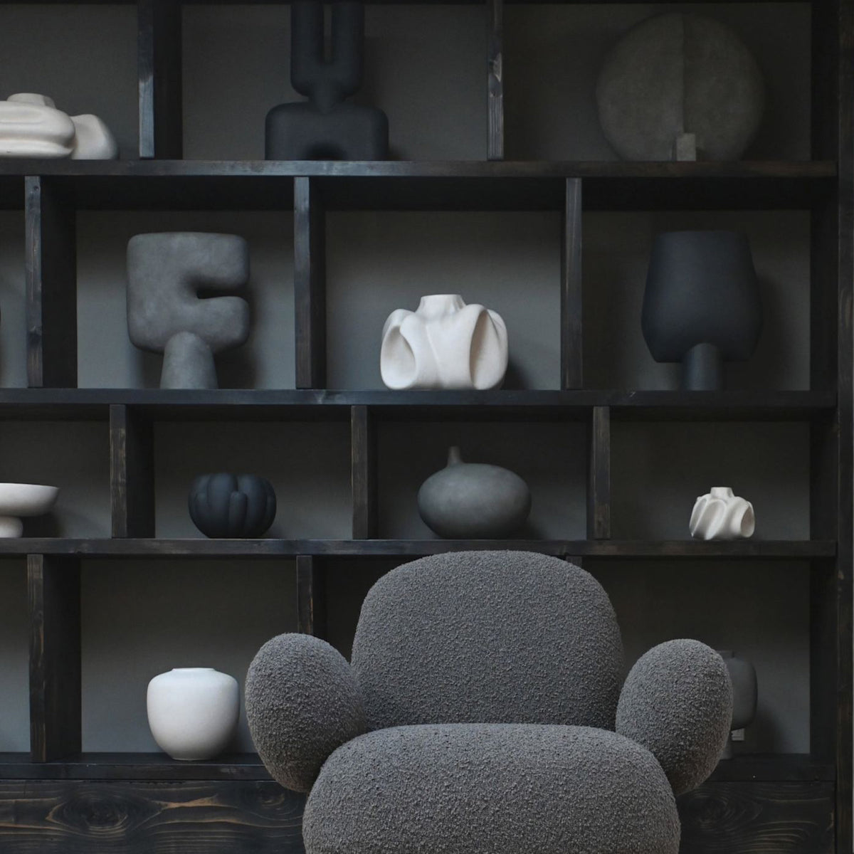 Toe Armchair, Flat - Deep Taupe Bouclé