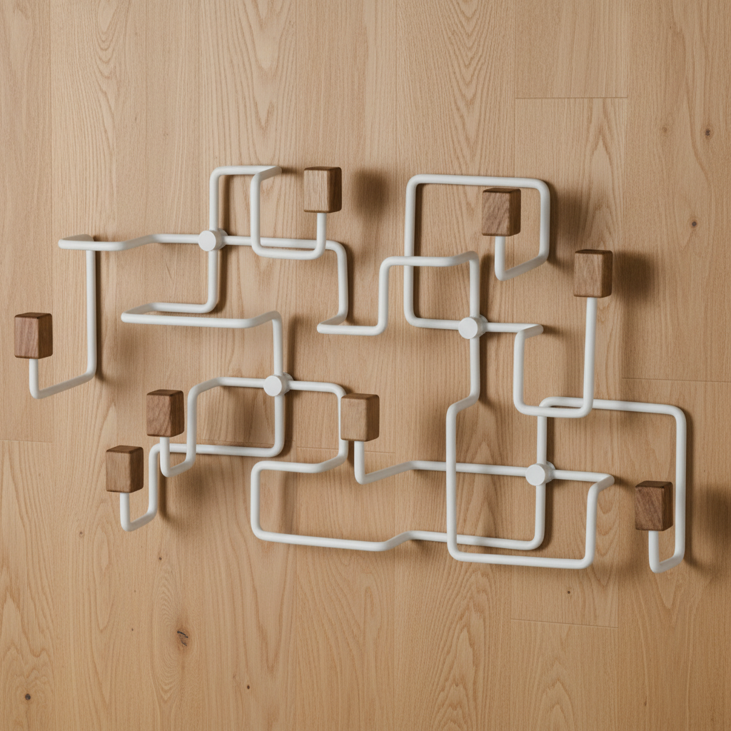 UNDERGROUND coat rack white/oak