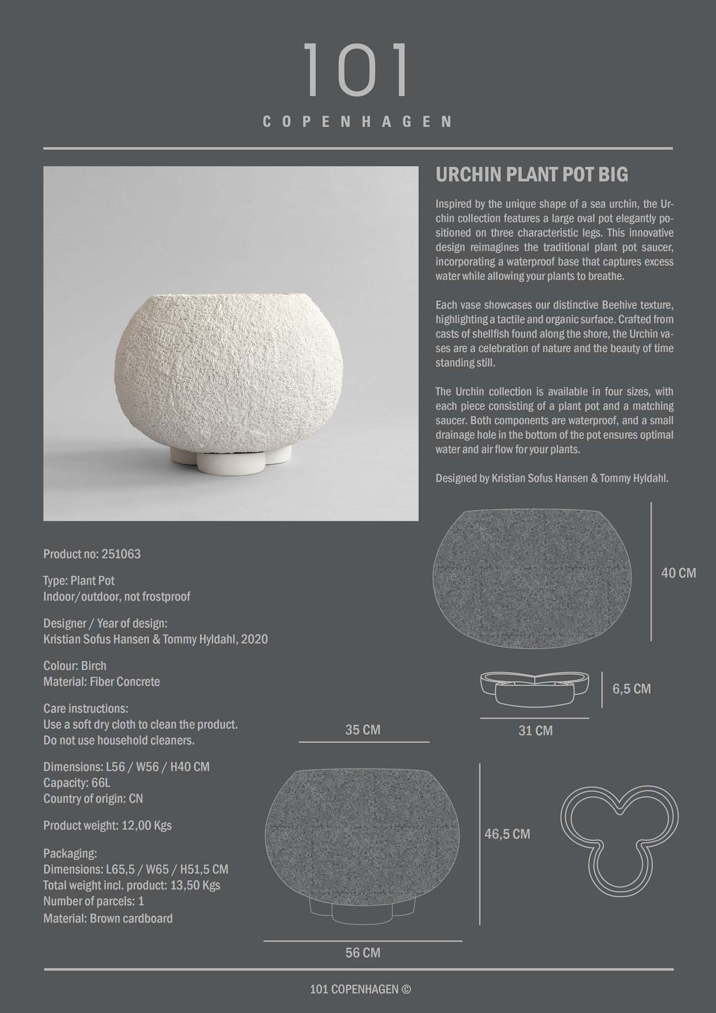Urchin Plant Pot, Big - Beehive