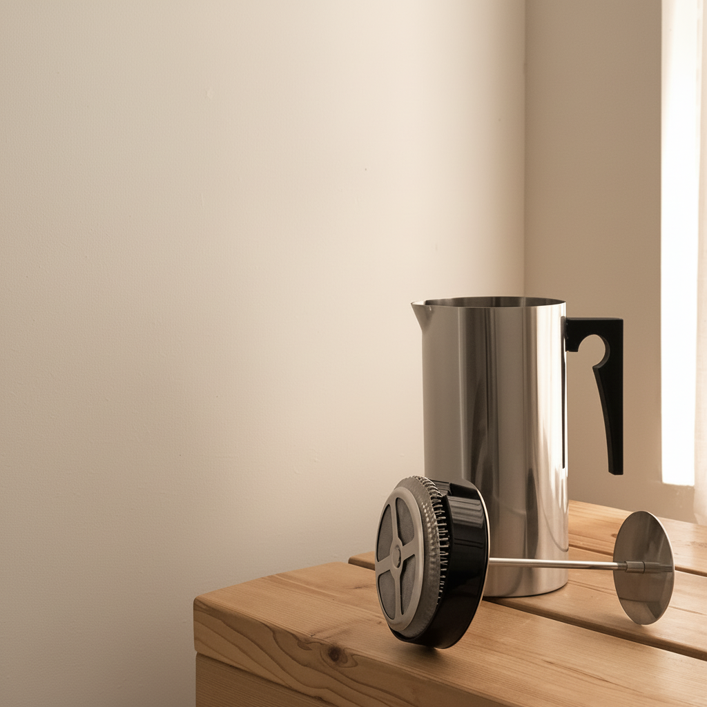 AJ Cylinda French Press — Disassembled, Warmer Limewash