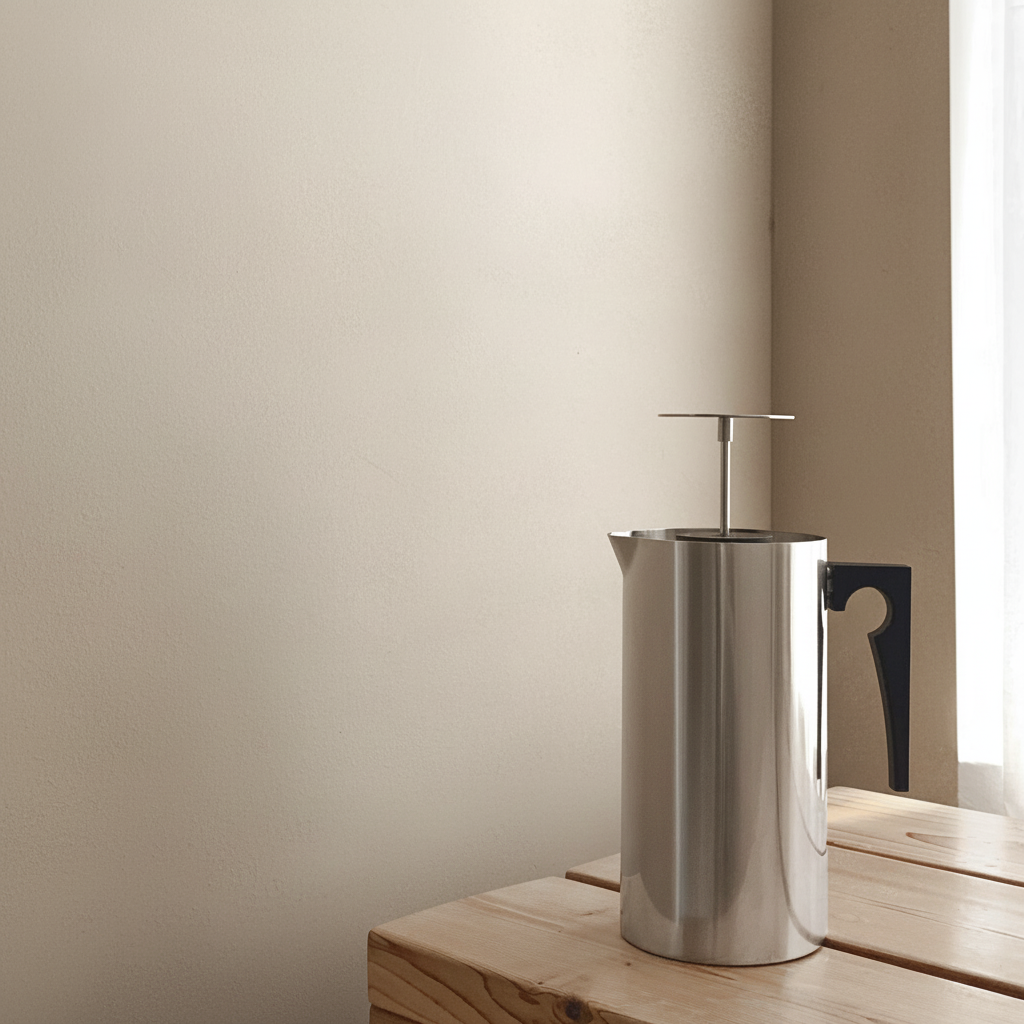 AJ Cylinda French Press — Plunger Extended, Limewash