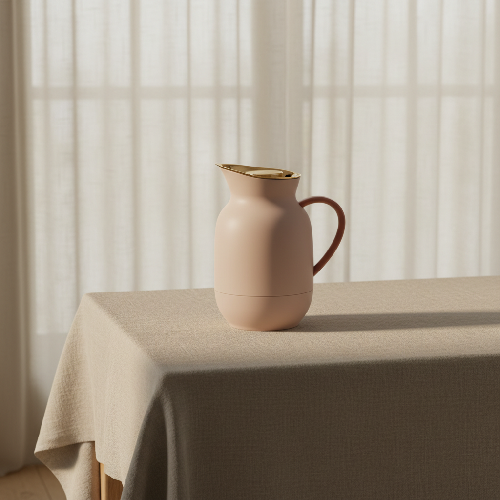 Amphora Coffee Jug Soft Peach — Moody Linen Table