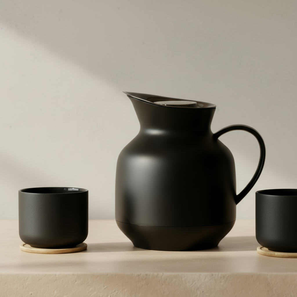 Amphora Jug & Single Theo Cup — Macro Close-Up