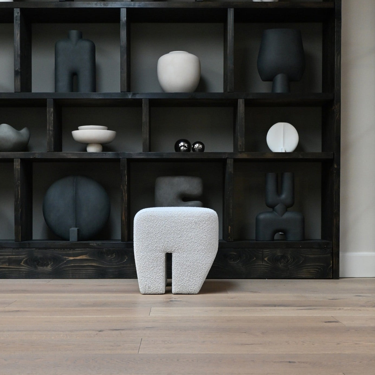Sculpt Stool - Off White Bouclé*