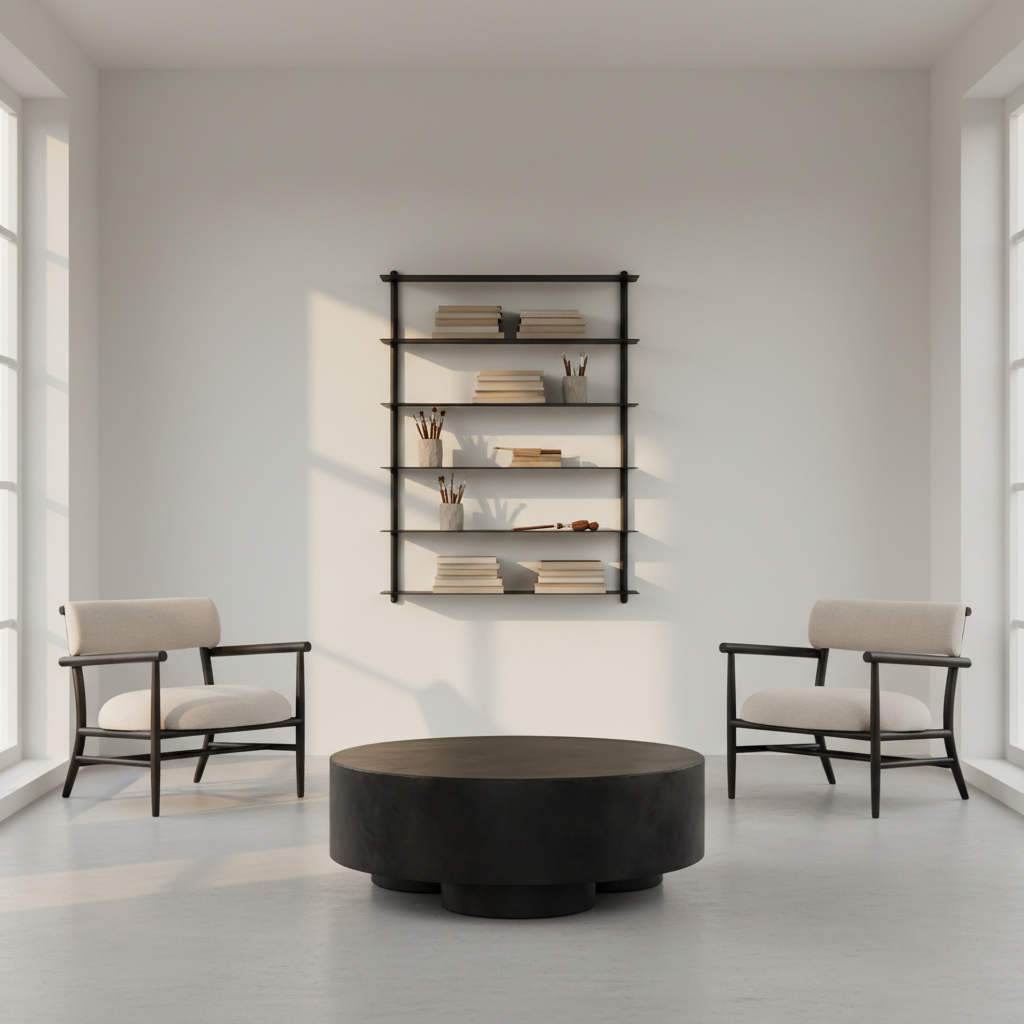 Artist studio with Big Foot coffee table