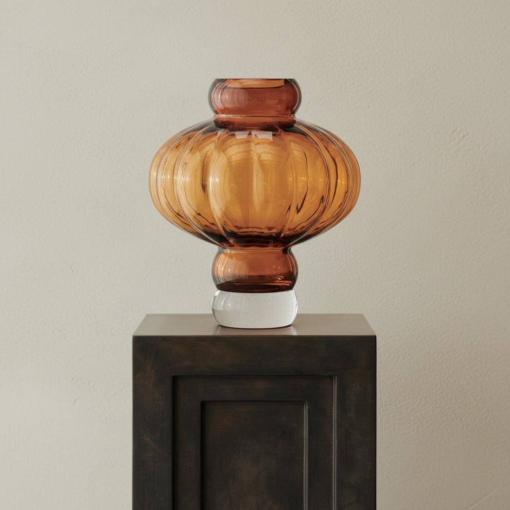 Balloon Vase Amber 08 on Podium Maxi Coffee