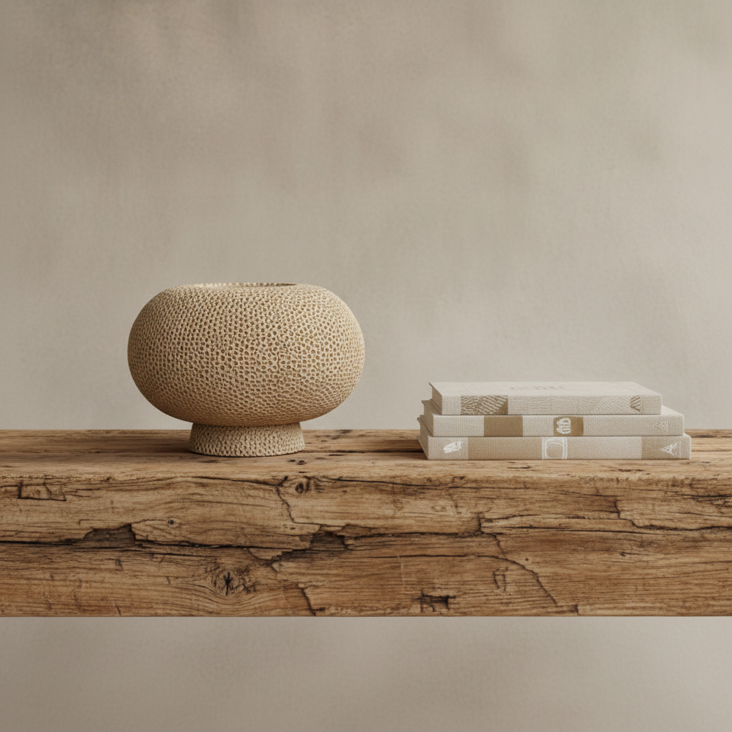 Barn Beam Vignette with Kabin Fat Shisen Sand