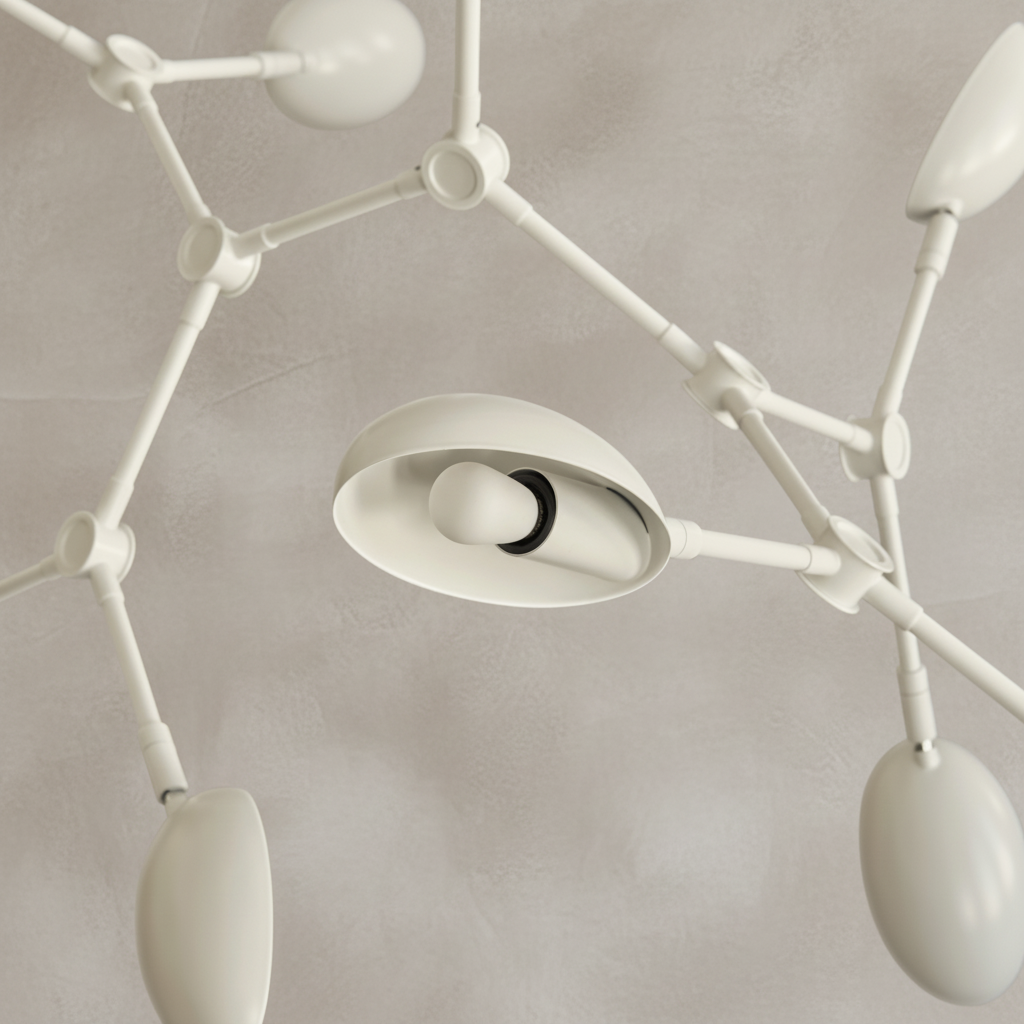 Beige-grey limewash background for Drop Mini White