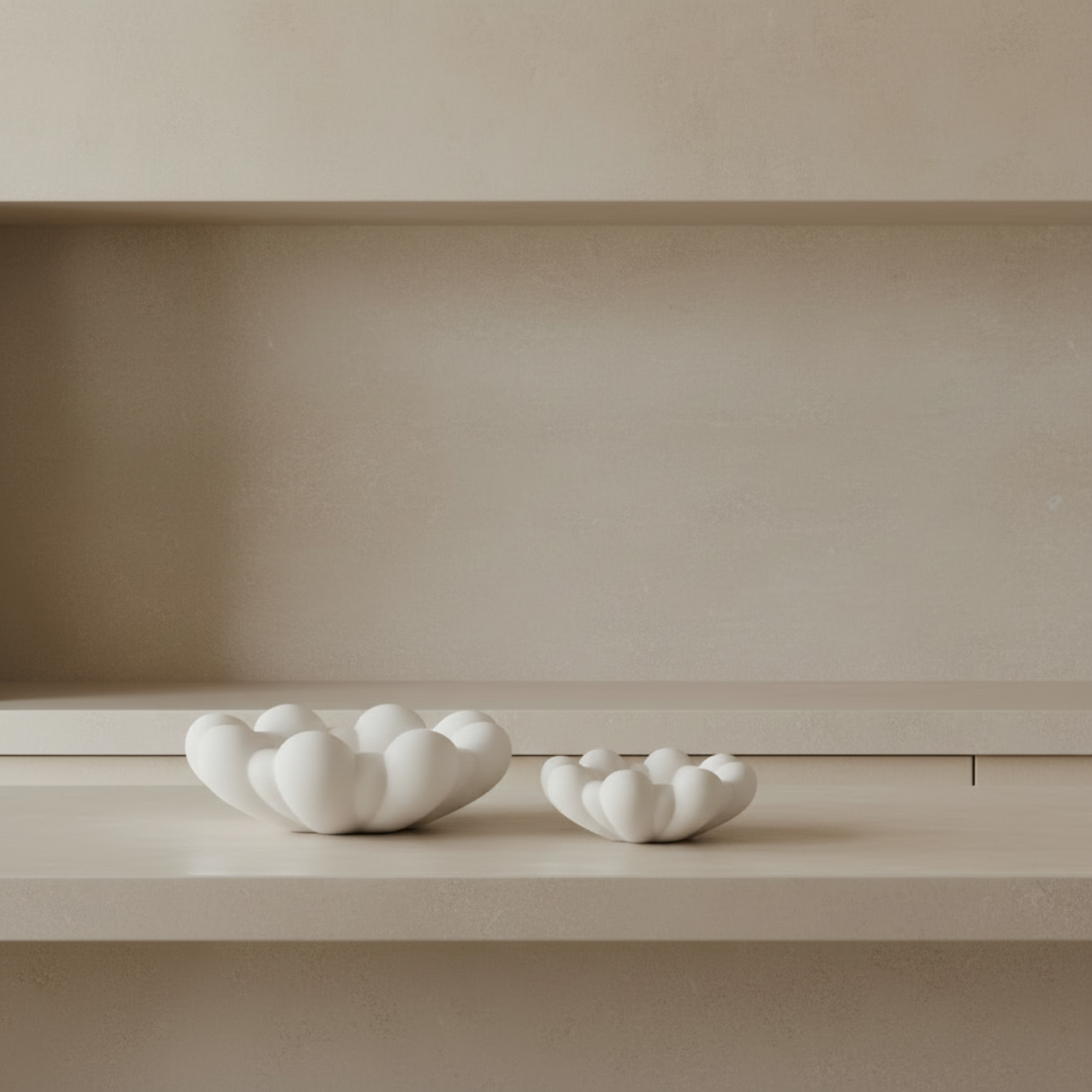 Bloom Tray Big and Medio on limestone counter