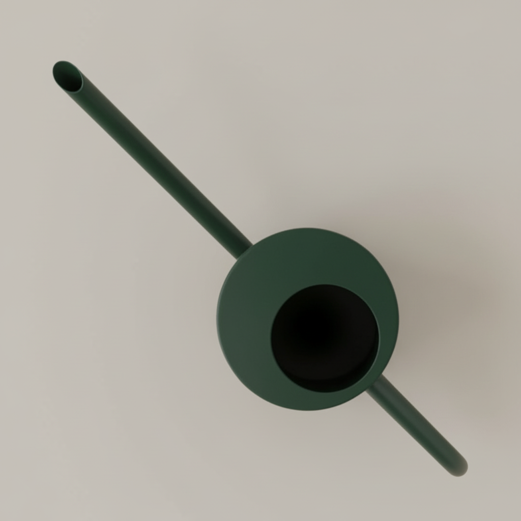 Bloom Watering Can — Dark Forest Green Top-Down View