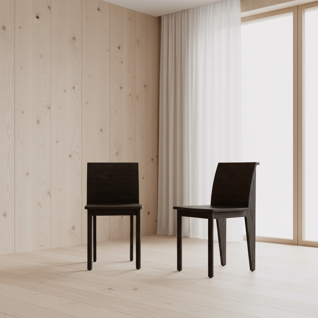Brutus Slim Dining Chair - Coffee Black Oak