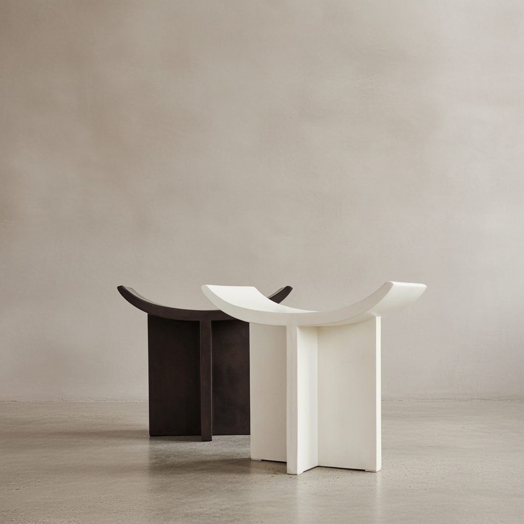 Brutus Stools — Coffee & Bone White