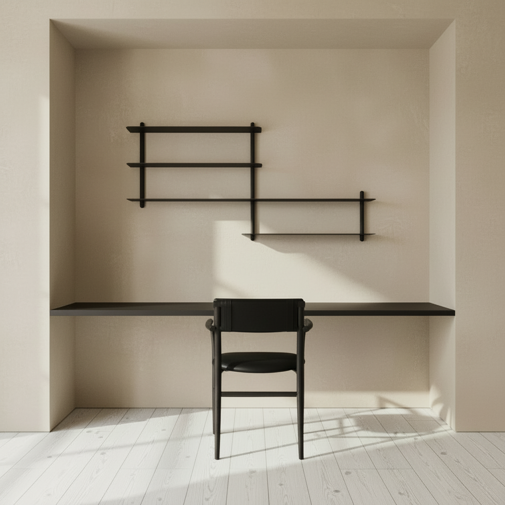 Built-in desk with Nivo Shelf and Nama Chair
