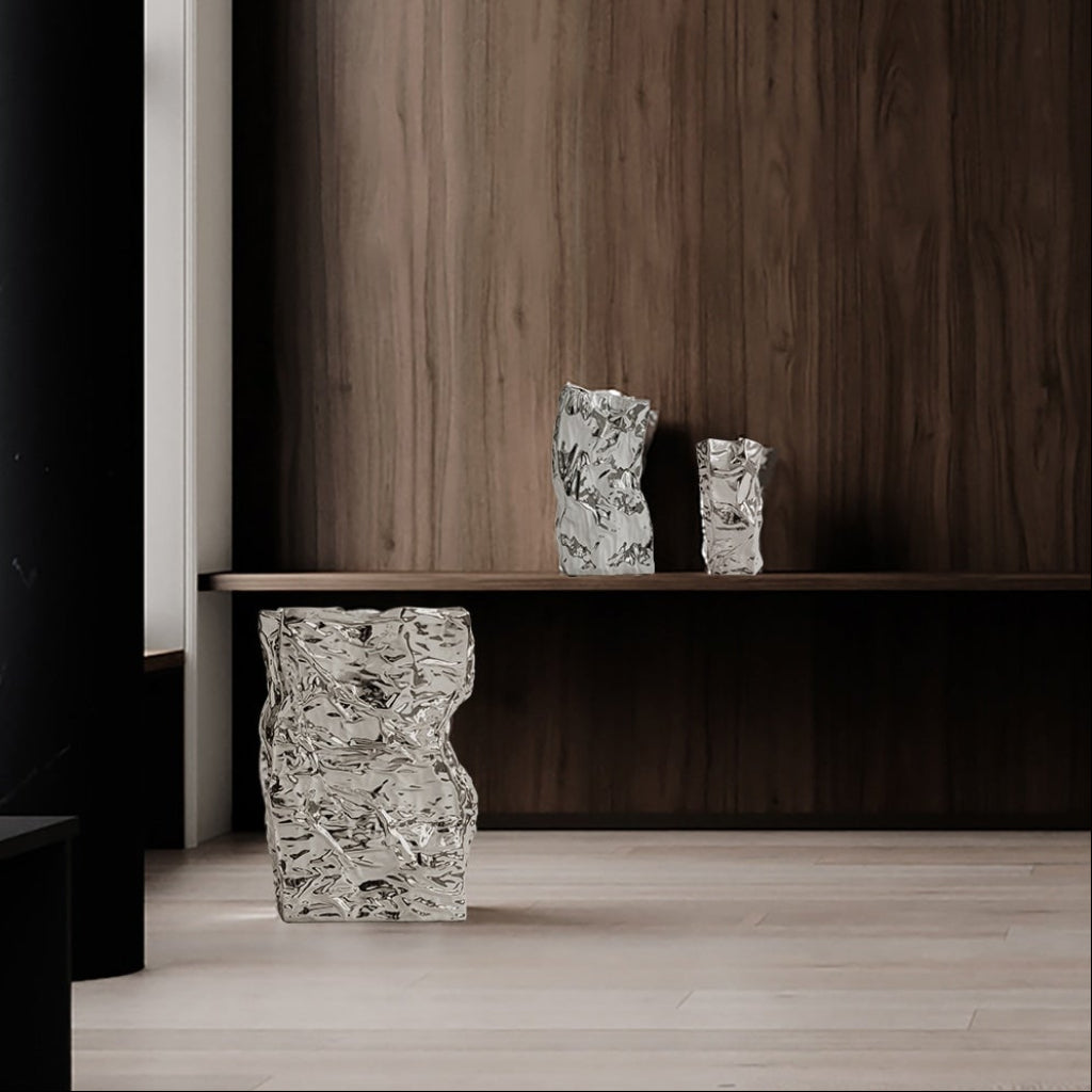 Kami Vase, Medio - Chrome