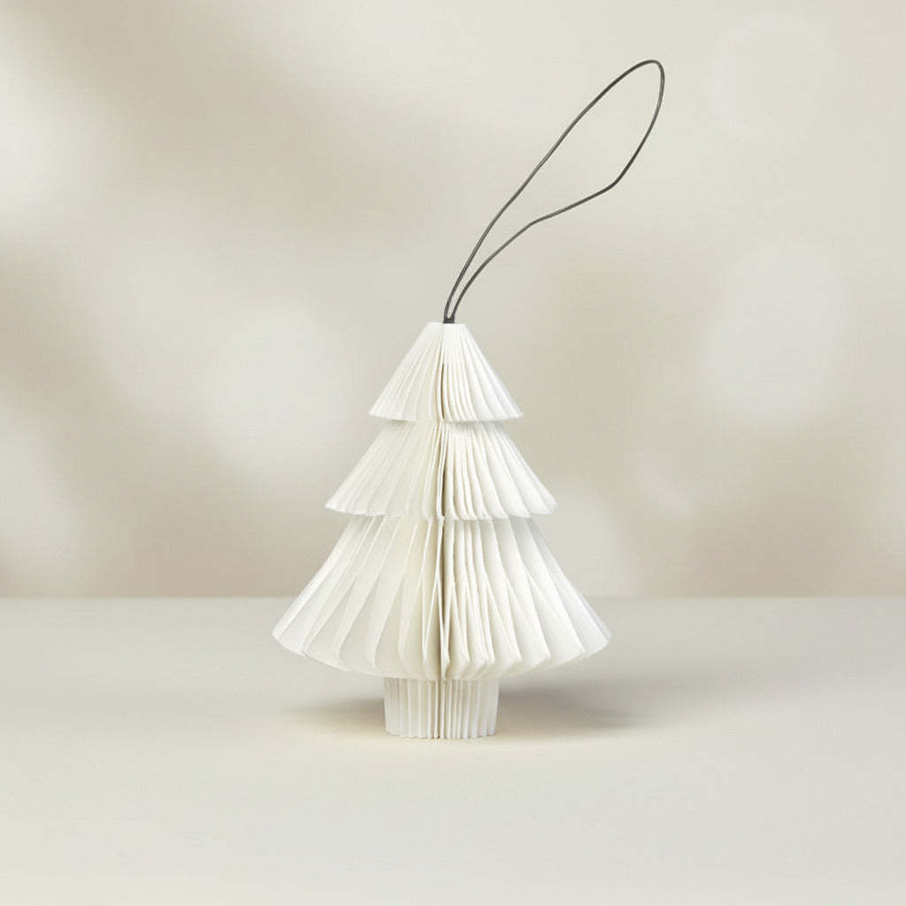 SUSTAIN folding ornament, tree white. (box of 6)