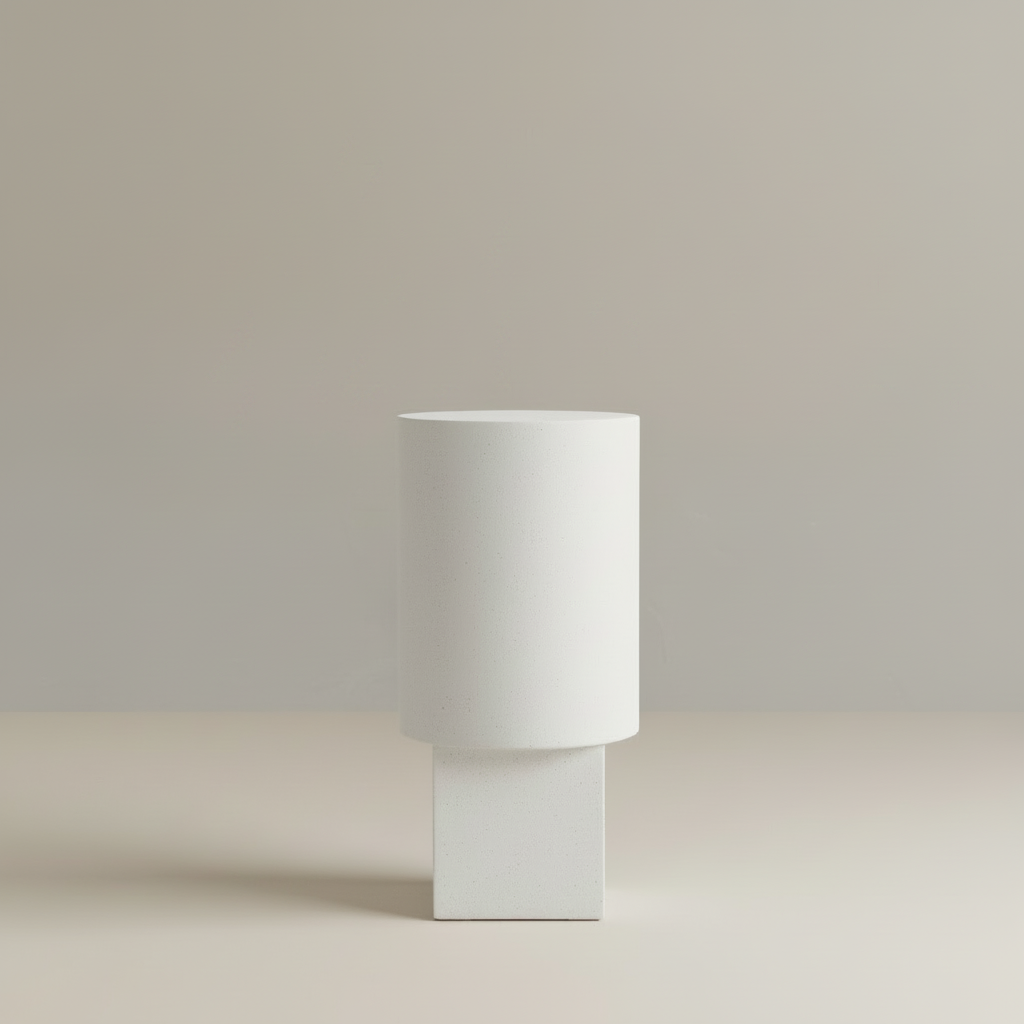Column Stool on Beige-Grey Background – No Text
