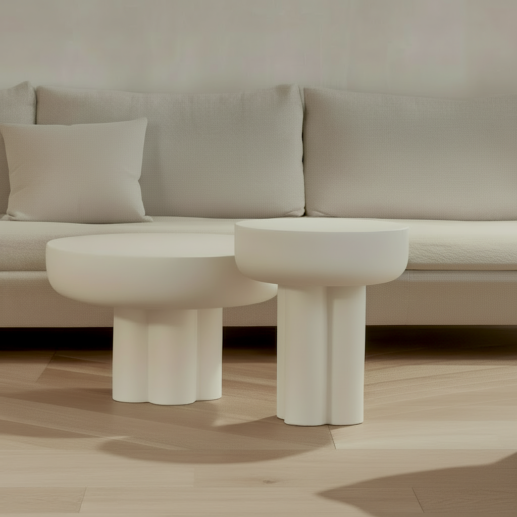 Crown Table, Low - Bone White
