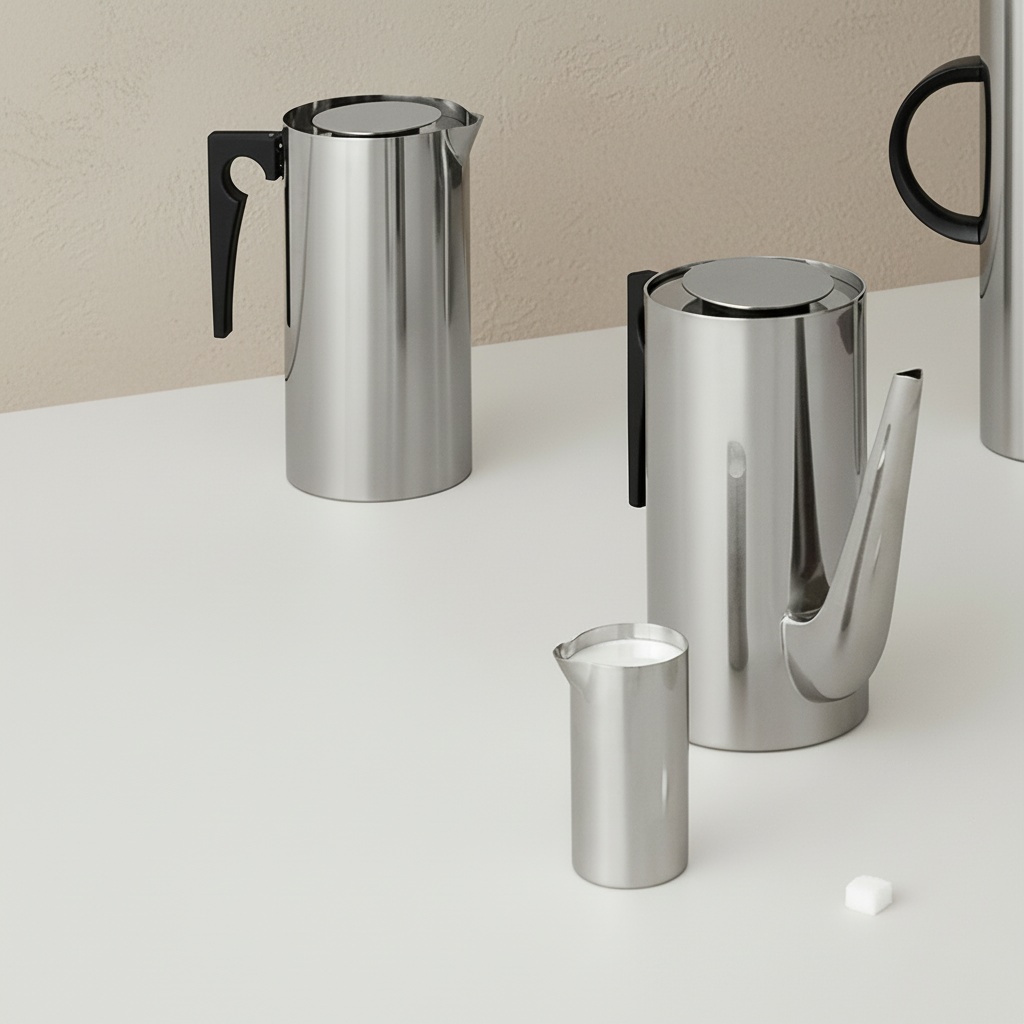 Cylinda-line pitchers on warm beige-grey limewash background