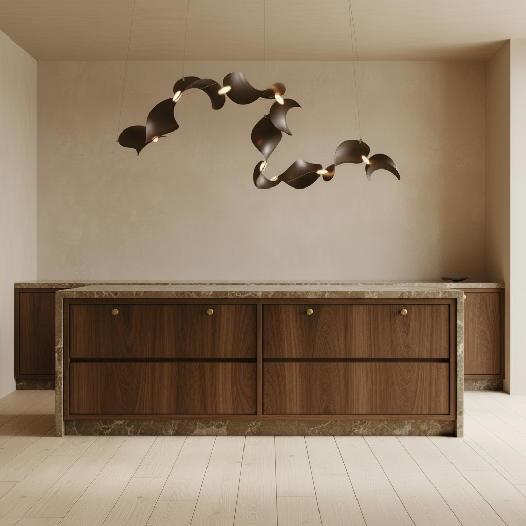 Dark Bronze Chandelier – No Bench
