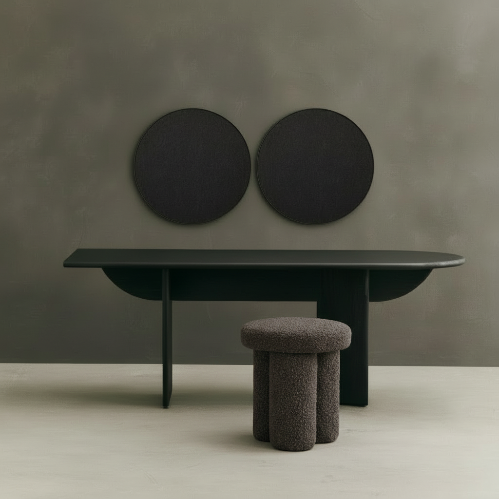 Desk with Big Foot Stool Deep Taupe