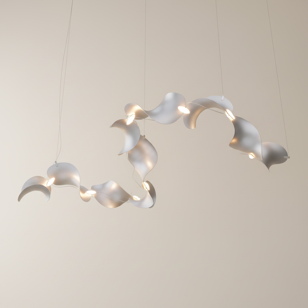 Dune Curve 10 Satin Aluminium – Ivory Background