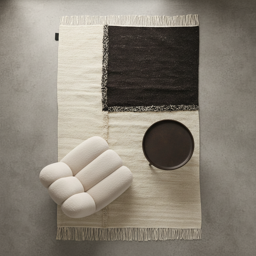 E-1027 White + Black — Styled with Toe Chair & Phantom Table