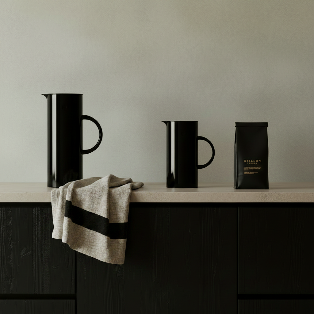 EM77 Jugs, Coffee Bag & Linen Tea Towel — Nordic Kitchen