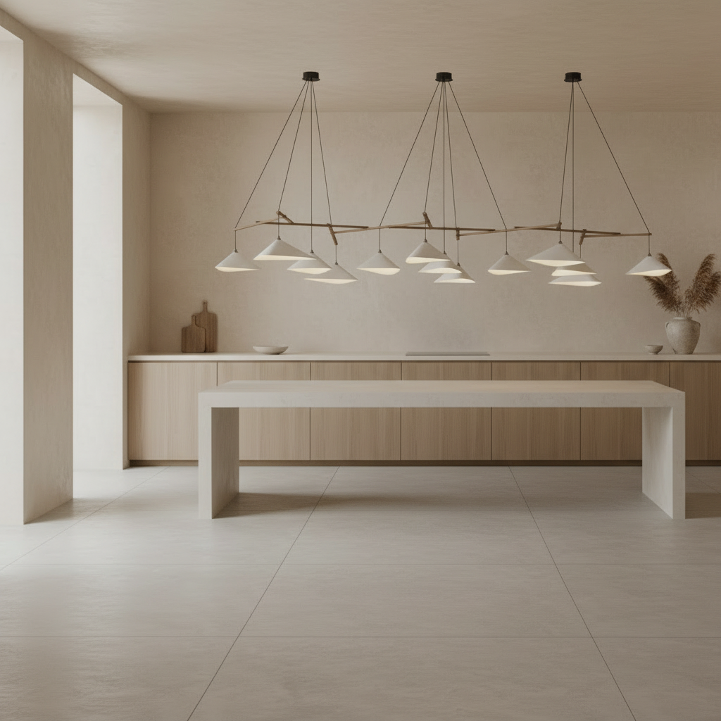 Emily G13 White & Natural Oak — Clean Kitchen Scene 1:1