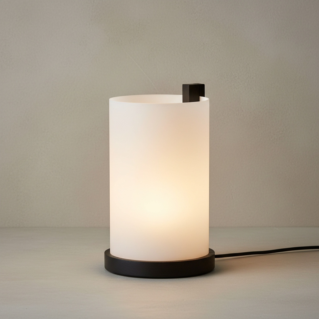 ENSO table light black oak illuminated neutral tones