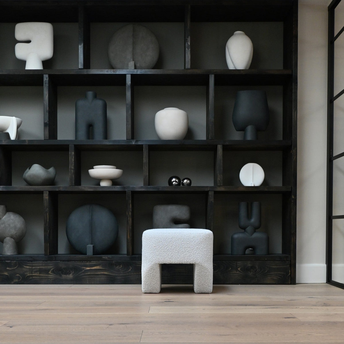 Sculpt Stool - Off White Bouclé*